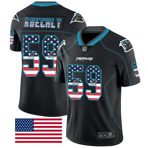 Carolina Panthers Limited Black Men Luke Kuechly Jersey NFL Football #59 Rush USA Flag->women nfl jersey->Women Jersey